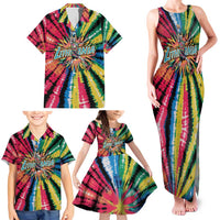 Lithuania Tie Dye Basketball Family Matching Tank Maxi Dress and Hawaiian Shirt with Skeleton Dunk Graphic and Retro Colors - Wonder Print Shop