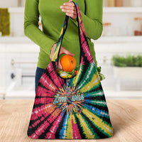 Lithuania Tie Dye Basketball Grocery Bag with Skeleton Dunk Graphic and Retro Colors - Wonder Print Shop