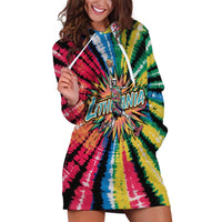 Lithuania Tie Dye Basketball Hoodie Dress with Skeleton Dunk Graphic and Retro Colors - Wonder Print Shop