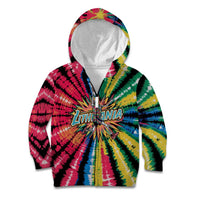 Lithuania Tie Dye Basketball Kid Hoodie with Skeleton Dunk Graphic and Retro Colors - Wonder Print Shop