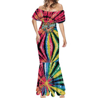 Lithuania Tie Dye Basketball Mermaid Dress with Skeleton Dunk Graphic and Retro Colors - Wonder Print Shop