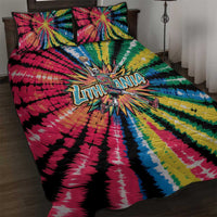 Lithuania Tie Dye Basketball Quilt Bed Set with Skeleton Dunk Graphic and Retro Colors - Wonder Print Shop