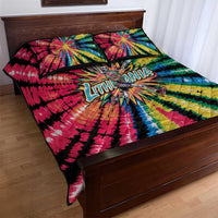 Lithuania Tie Dye Basketball Quilt Bed Set with Skeleton Dunk Graphic and Retro Colors - Wonder Print Shop