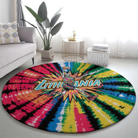 Lithuania Tie Dye Basketball Round Carpet with Skeleton Dunk Graphic and Retro Colors - Wonder Print Shop