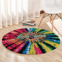 Lithuania Tie Dye Basketball Round Carpet with Skeleton Dunk Graphic and Retro Colors - Wonder Print Shop