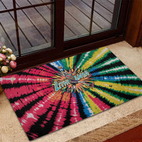 Lithuania Tie Dye Basketball Rubber Doormat with Skeleton Dunk Graphic and Retro Colors - Wonder Print Shop