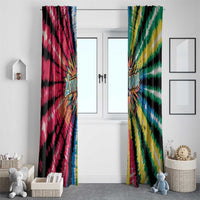Lithuania Tie Dye Basketball Window Curtain with Skeleton Dunk Graphic and Retro Colors - Wonder Print Shop