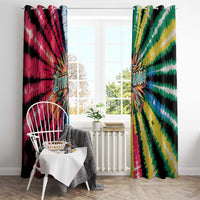 Lithuania Tie Dye Basketball Window Curtain with Skeleton Dunk Graphic and Retro Colors - Wonder Print Shop