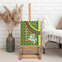 Lithuania Knight Pattern Canvas Wall Art with Traditional Green Yellow Red Design and Vytis Emblem - Wonder Print Shop