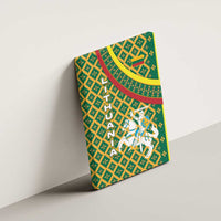 Lithuania Knight Pattern Canvas Wall Art with Traditional Green Yellow Red Design and Vytis Emblem - Wonder Print Shop