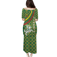 Lithuania Knight Pattern Puletasi with Traditional Green Yellow Red Design and Vytis Emblem - Wonder Print Shop