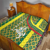 Lithuania Knight Pattern Quilt with Traditional Green Yellow Red Design and Vytis Emblem - Wonder Print Shop