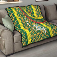 Lithuania Knight Pattern Quilt with Traditional Green Yellow Red Design and Vytis Emblem - Wonder Print Shop