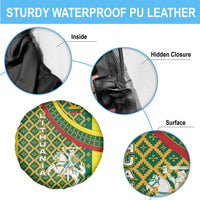 Lithuania Knight Pattern Spare Tire Cover with Traditional Green Yellow Red Design and Vytis Emblem - Wonder Print Shop