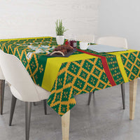 Lithuania Knight Pattern Tablecloth with Traditional Green Yellow Red Design and Vytis Emblem - Wonder Print Shop