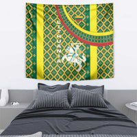 Lithuania Knight Pattern Tapestry with Traditional Green Yellow Red Design and Vytis Emblem - Wonder Print Shop