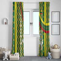 Lithuania Knight Pattern Window Curtain with Traditional Green Yellow Red Design and Vytis Emblem - Wonder Print Shop