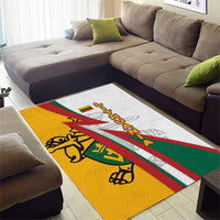 Lithuania Flag Colors Area Rug with Vytis Knight Design and Bold Lightning Motif - Wonder Print Shop
