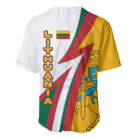 Lithuania Flag Colors Baseball Jersey with Vytis Knight Design and Bold Lightning Motif - Wonder Print Shop