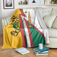 Lithuania Flag Colors Blanket with Vytis Knight Design and Bold Lightning Motif - Wonder Print Shop