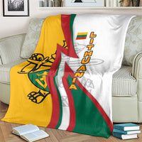 Lithuania Flag Colors Blanket with Vytis Knight Design and Bold Lightning Motif - Wonder Print Shop