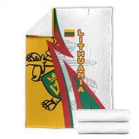 Lithuania Flag Colors Blanket with Vytis Knight Design and Bold Lightning Motif - Wonder Print Shop