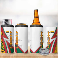 Lithuania Flag Colors 4 in 1 Can Cooler Tumbler with Vytis Knight Design and Bold Lightning Motif - Wonder Print Shop
