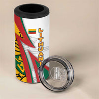 Lithuania Flag Colors 4 in 1 Can Cooler Tumbler with Vytis Knight Design and Bold Lightning Motif - Wonder Print Shop