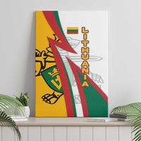 Lithuania Flag Colors Canvas Wall Art with Vytis Knight Design and Bold Lightning Motif - Wonder Print Shop