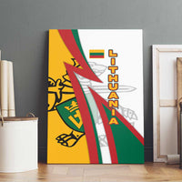 Lithuania Flag Colors Canvas Wall Art with Vytis Knight Design and Bold Lightning Motif - Wonder Print Shop