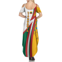 Lithuania Flag Colors Family Matching Summer Maxi Dress and Hawaiian Shirt with Vytis Knight Design and Bold Lightning Motif - Wonder Print Shop
