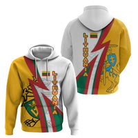 Lithuania Flag Colors Hoodie with Vytis Knight Design and Bold Lightning Motif - Wonder Print Shop