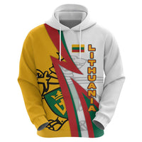 Lithuania Flag Colors Hoodie with Vytis Knight Design and Bold Lightning Motif - Wonder Print Shop