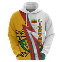 Lithuania Flag Colors Hoodie with Vytis Knight Design and Bold Lightning Motif - Wonder Print Shop
