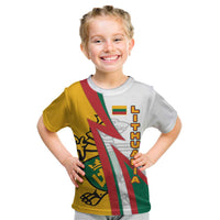 Lithuania Flag Colors Kid T Shirt with Vytis Knight Design and Bold Lightning Motif - Wonder Print Shop