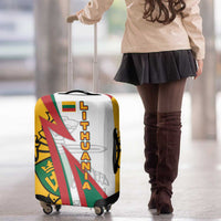 Lithuania Flag Colors Luggage Cover with Vytis Knight Design and Bold Lightning Motif - Wonder Print Shop