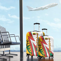 Lithuania Flag Colors Luggage Cover with Vytis Knight Design and Bold Lightning Motif - Wonder Print Shop