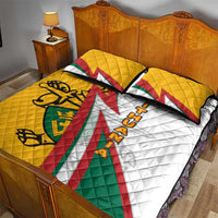 Lithuania Flag Colors Quilt Bed Set with Vytis Knight Design and Bold Lightning Motif - Wonder Print Shop