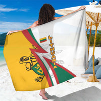 Lithuania Flag Colors Sarong with Vytis Knight Design and Bold Lightning Motif - Wonder Print Shop