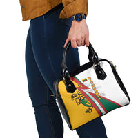 Lithuania Flag Colors Shoulder Handbag with Vytis Knight Design and Bold Lightning Motif - Wonder Print Shop