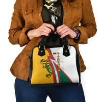 Lithuania Flag Colors Shoulder Handbag with Vytis Knight Design and Bold Lightning Motif - Wonder Print Shop