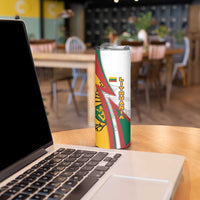 Lithuania Flag Colors Skinny Tumbler with Vytis Knight Design and Bold Lightning Motif - Wonder Print Shop