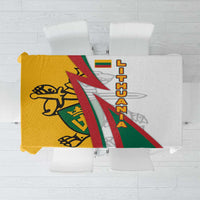 Lithuania Flag Colors Tablecloth with Vytis Knight Design and Bold Lightning Motif - Wonder Print Shop