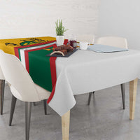 Lithuania Flag Colors Tablecloth with Vytis Knight Design and Bold Lightning Motif - Wonder Print Shop