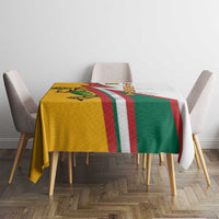 Lithuania Flag Colors Tablecloth with Vytis Knight Design and Bold Lightning Motif - Wonder Print Shop