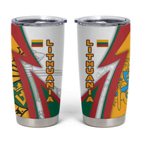 Lithuania Flag Colors Tumbler Cup with Vytis Knight Design and Bold Lightning Motif - Wonder Print Shop