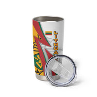 Lithuania Flag Colors Tumbler Cup with Vytis Knight Design and Bold Lightning Motif - Wonder Print Shop