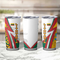 Lithuania Flag Colors Tumbler Cup with Vytis Knight Design and Bold Lightning Motif - Wonder Print Shop