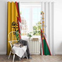 Lithuania Flag Colors Window Curtain with Vytis Knight Design and Bold Lightning Motif - Wonder Print Shop