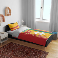 Lithuania Red Bedding Set with Bold Vytis Cross Design and Tricolor Flag Accents - Wonder Print Shop